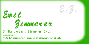 emil zimmerer business card